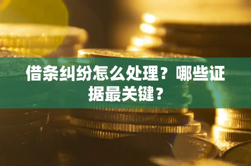 武汉借条纠纷怎么处理？哪些证据最关键？