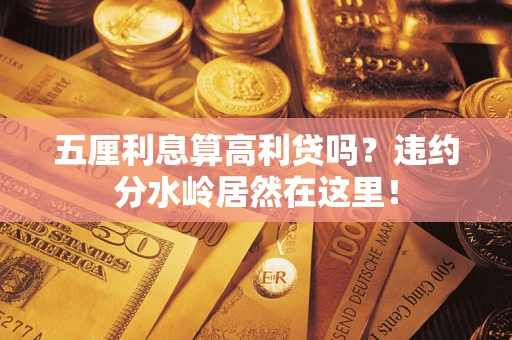 武汉五厘利息算高利贷吗？违约分水岭居然在这里！