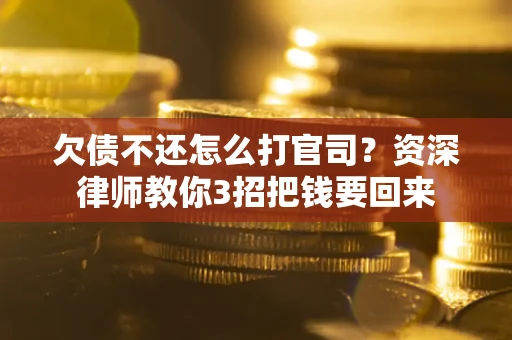 武汉欠债不还怎么打官司？资深律师教你3招把钱要回来