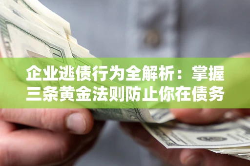 武汉企业逃债行为全解析：掌握三条黄金法则防止你在债务乱局中“踩雷”