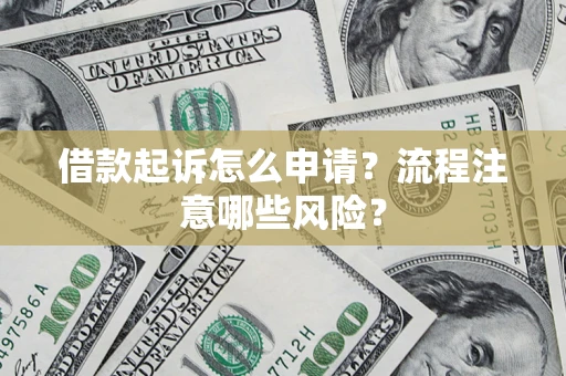 武汉借款起诉怎么申请？流程注意哪些风险？